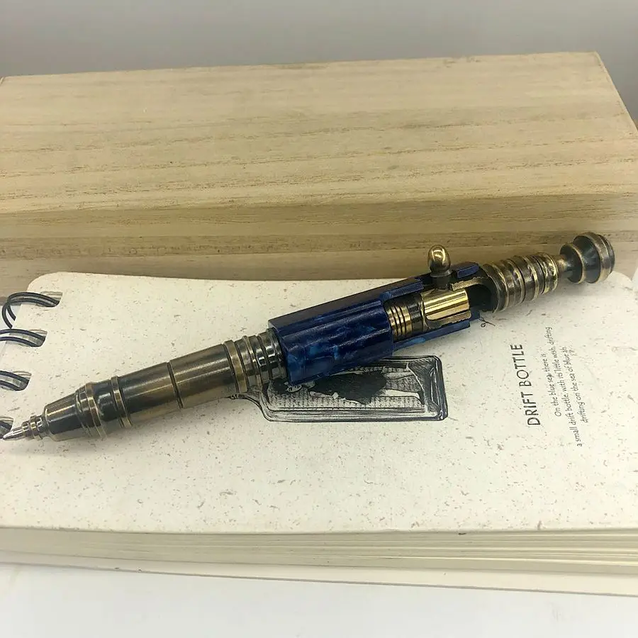 EDC походный набор инструментов ручной работы латунная Шариковая ручка синяя