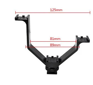 12,5 см тройной башмак V-Bracket V-shape Wide 3 Горячий Холодный башмак Кронштейн для вспышки Speedlite Micophone Led Light для canon nikon