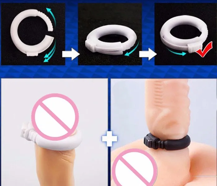 Adjustable Silicone Cock Ring Delay Penis Rings Fixed Foreskin O-Ring Male Chastity Device Sex Toys For Men Chastity Cockring 7