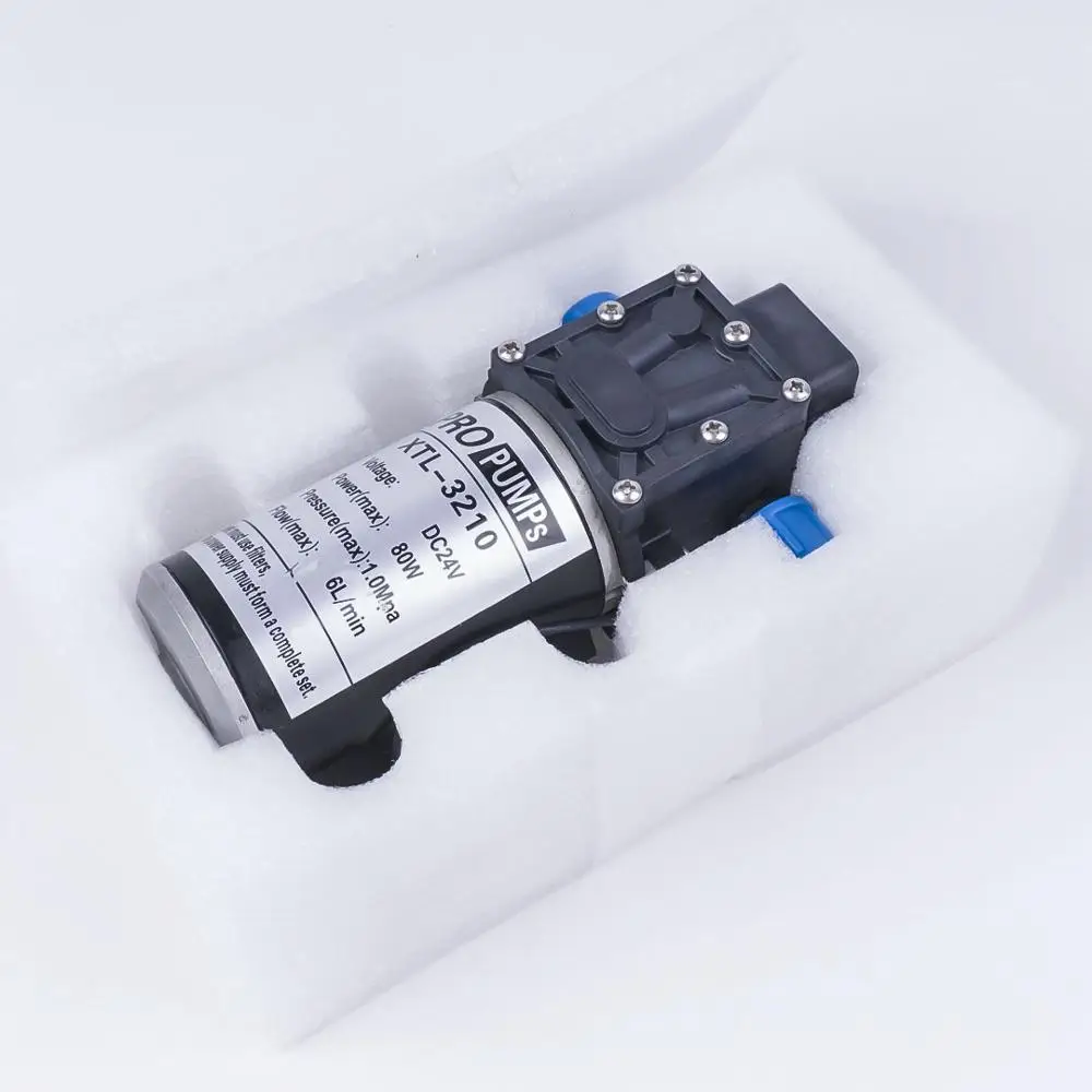 DC 24 V 80 W 130PSI 6л/мин мембранный самовсасывающий насос высокого давления для воды сельскохозяйственный Электрический водяной насос Автомойка спрей