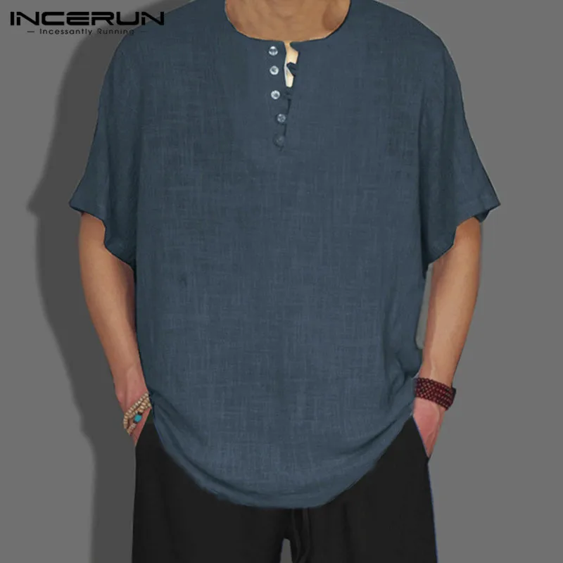 INCERUN نمط 2019 الصيف رجل قميص الأساسية بلوزة بلون زر ديكور عارضة فضفاض قمم الذكور عارضة قميص INCERUN نمط 2019 الصيف رجل قميص الأساسية بلوزة بلون زر ديكور عارضة فضفاض قمم الذكور عارضة قميص