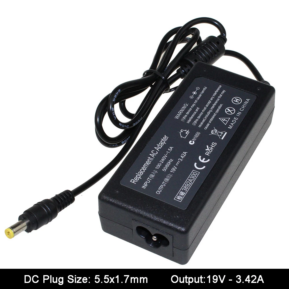 Cargador de ordenador portátil Acer Aspire, fuente de alimentación de 19V, 3.42A, 5,5x1,7mm, CA, 5735, 5315, 5920, 5535, 5738, 7520, 6920, SADP 65KB, Pa 1650 02|Adaptador ordenador portátil| - AliExpress