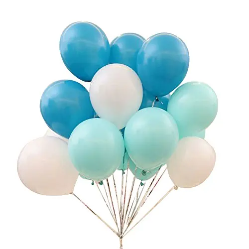 

15pcs12inch Blue Balloons 3 Color pearl Latex Balloons Helium Set for Birathday Wedding Party Decoratons