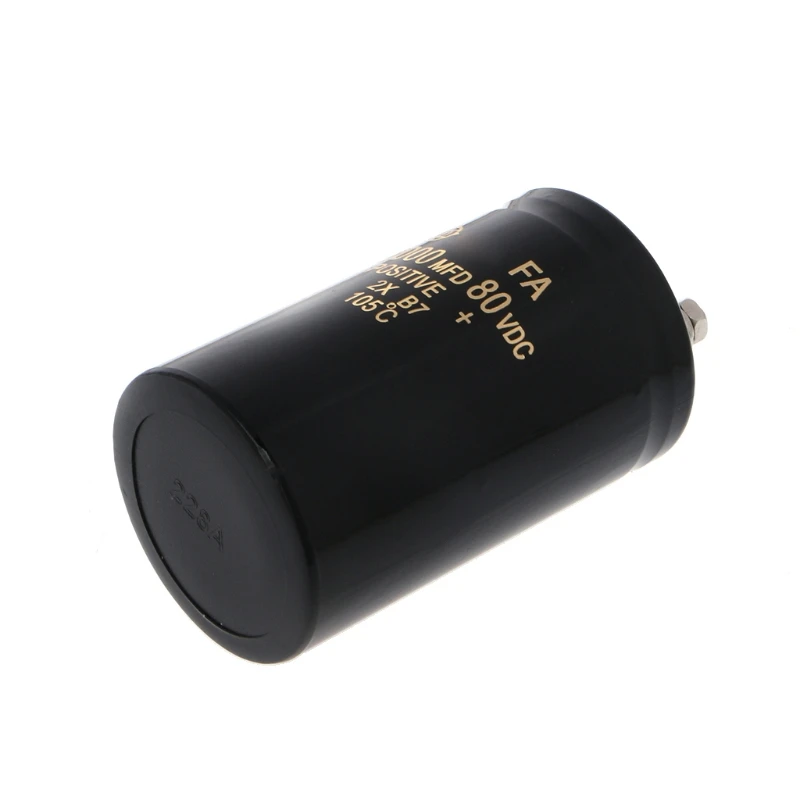 

22000uF 80V Electrolytic Screw Capacitor Audio Amp Power Supply 50x80mm 105 degree