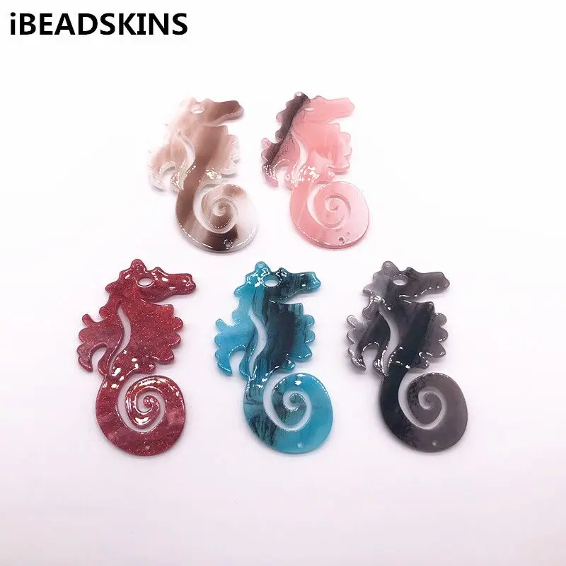 

New arrival! 70x40mm 50pcs/lot Acrylic seahorse shape connectors earrings accessories/Earring parts for Earring handmade making