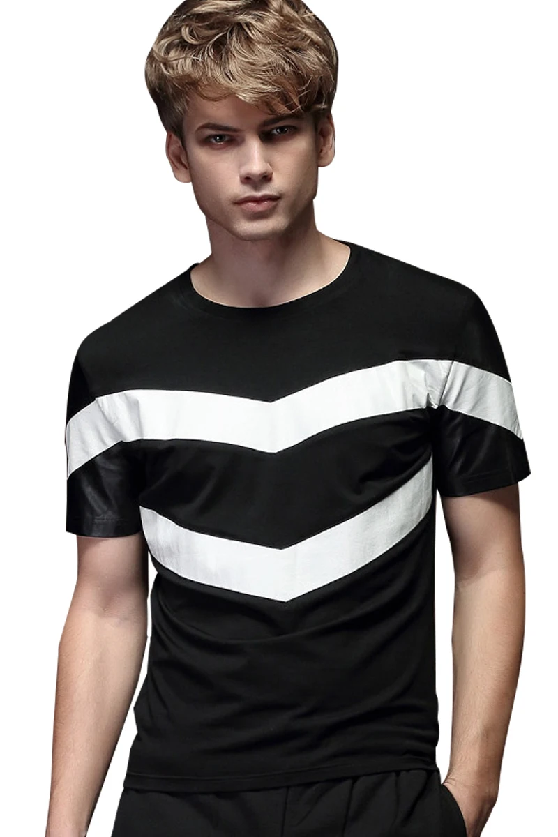 FanZhuan, новая модная повседневная мужская черная футболка с короткими рукавами, Базовая футболка с круглым вырезом, 15571