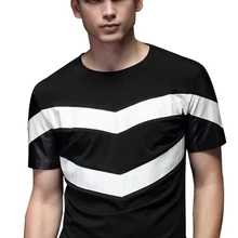 FanZhuan, новая модная повседневная мужская черная футболка с короткими рукавами, Базовая футболка с круглым вырезом, 15571