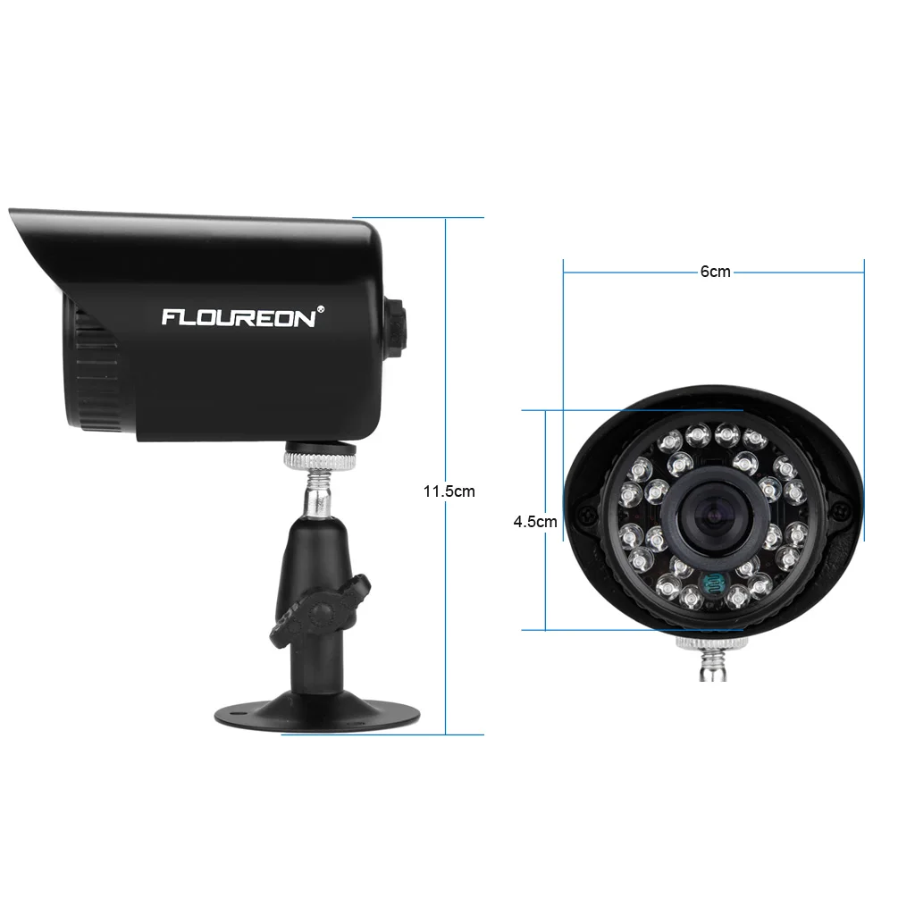 FLOUREON 4CH CCTV системы 1080N 5in1 AHD DVR 4 шт. 1500TVL 720 P Всепогодный Безопасности камера комплект товары теле и видеонаблюдения