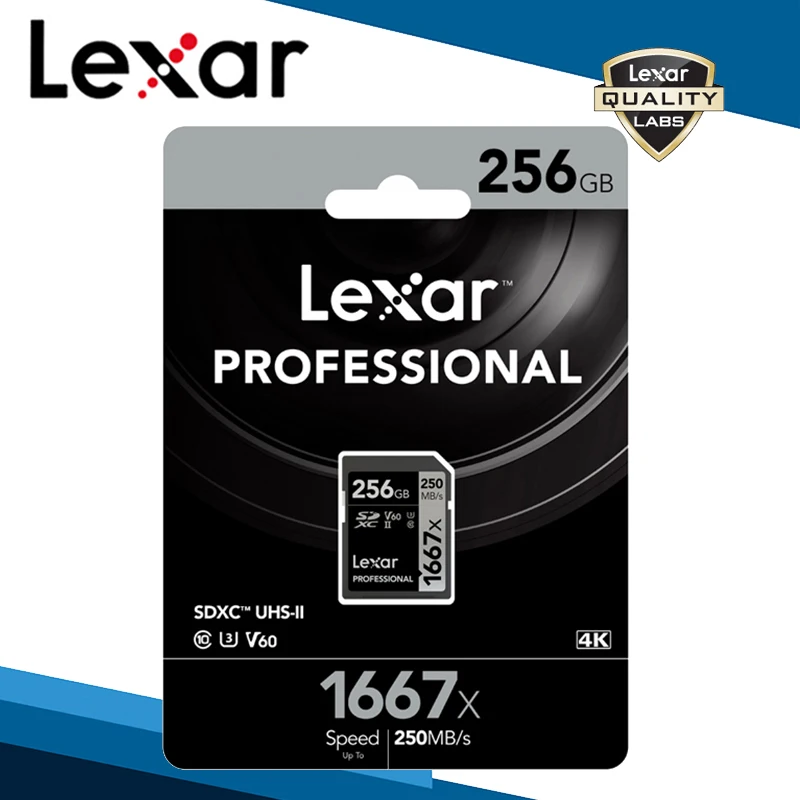 Оригинальная sd карта Lexar 1667X 250 МБ/с./с 64 Гб 128 ГБ 256 SDXC UHS II U3 флэш памяти для цифровой
