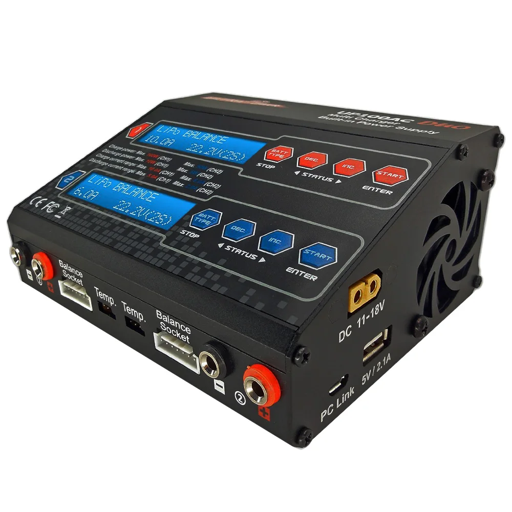 

RC Power UP100AC DUO 100W Cyclic Charging/discharging LiIo/LiPo/LiFe/NiMH/NiCD Battery Balance Charger Discharger for RC Dron