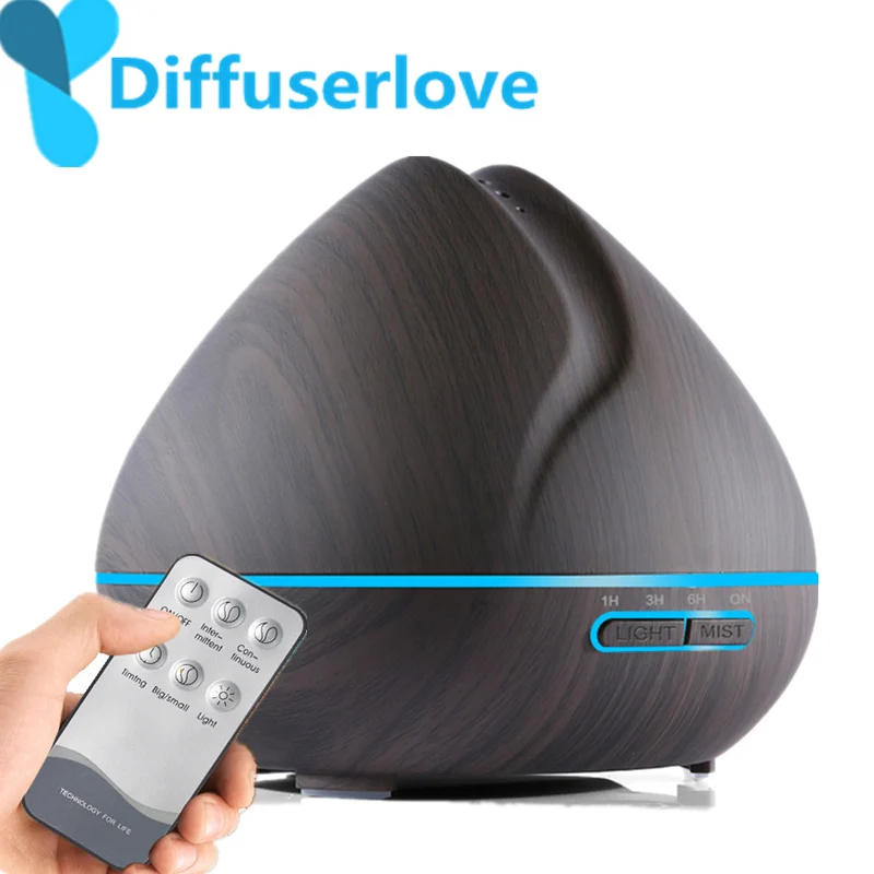 

Diffuserlove 500ML Remote Control Air Humidifier Essential Oil Diffuser Humidificador Mist Maker LED Aroma Diffusor Aromatherapy