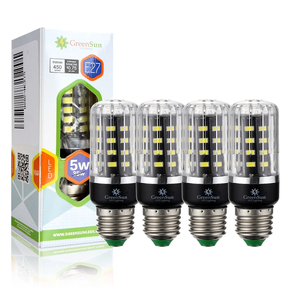 4 шт. полный ватт Смарт IC E27 5736 SMD СВЕТОДИОДНЫЙ кукурузный светильник 85 265 в 5 Вт