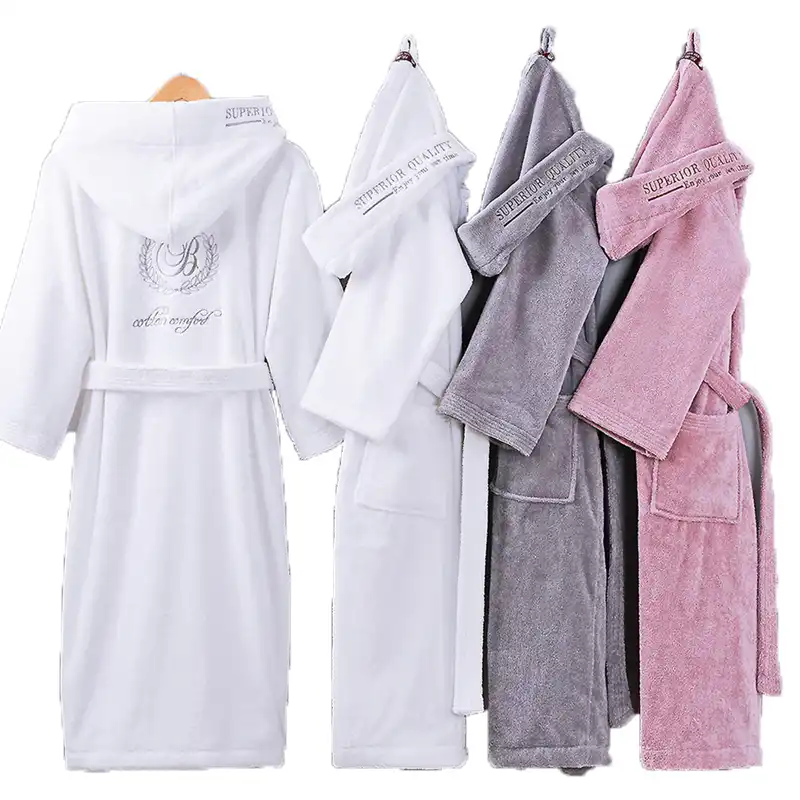 mens white dressing gown with hood