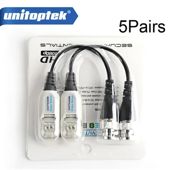 

5Pairs BNC To UTP Cat5/5e/6 Video BalunTransceivers Adapter Transmitter Support 720P/1080P,AHD/CVI/TVI Camera Waterproof House