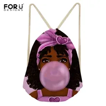 FORUDESIGNS/Индивидуальные африканские сумки с принтом со шнурком для девочек, женское пляжное легкое сумка на плечо, женская сумка на шнурке, Mochila