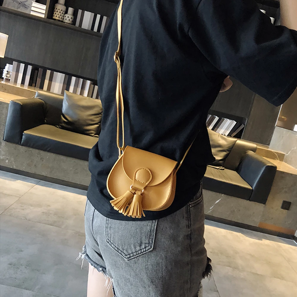 Модная Повседневная однотонная женская кожаная сумка, Милая мини-сумка через плечо, сумка-мессенджер, кошелек для монет, один размер