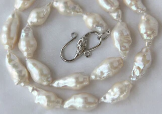 

0002985 stunning big baroque white keshi reborn freshwater pearl necklace AAA