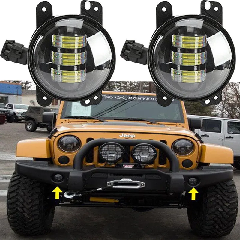 2pcs 4x4 Off road 4" Inch 30W LED Fog Light For Jeep Wrangler JK CJ TJ