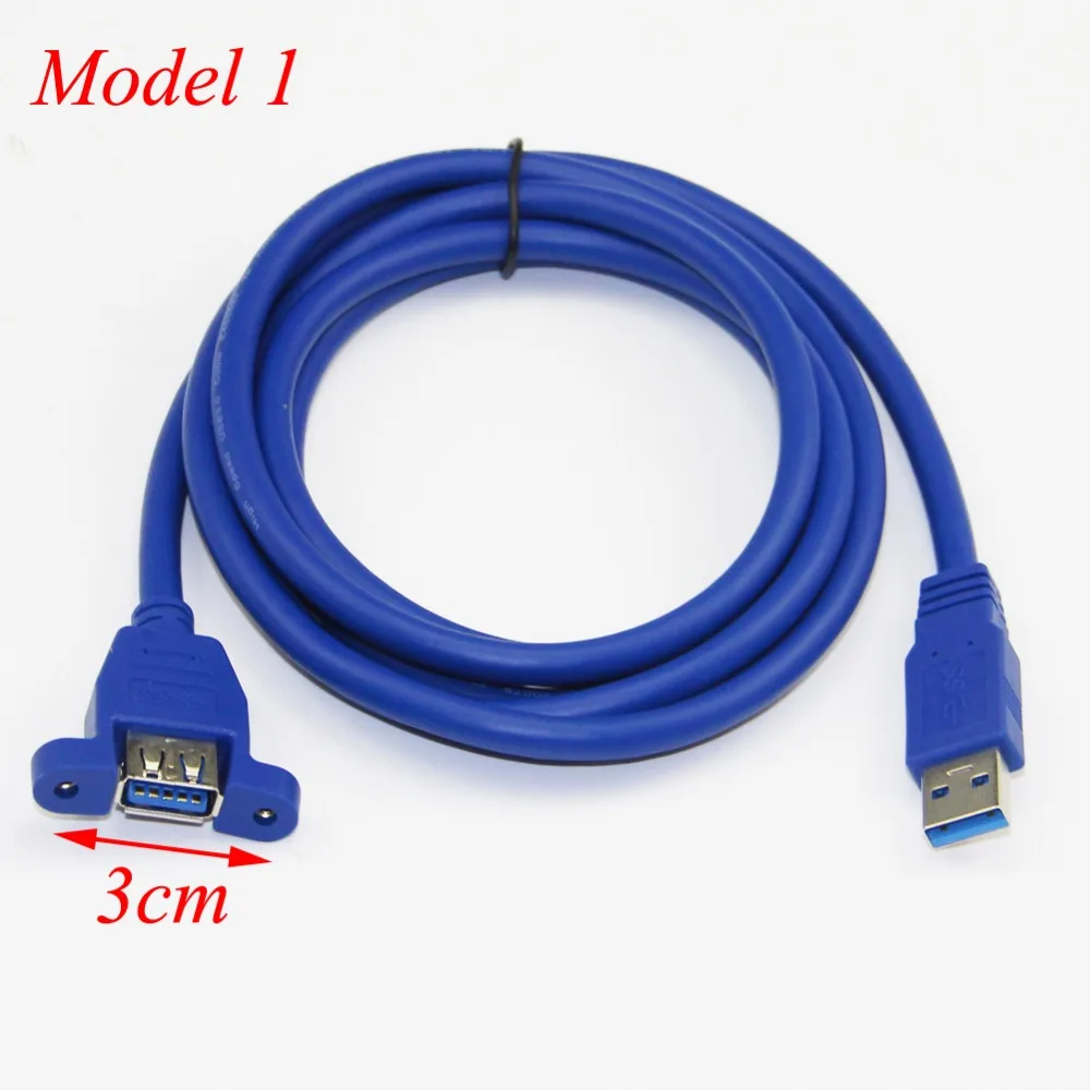 Bochara USB 3.0 تمديد كابلات ذكر إلى أنثى المزدوج محمية (احباط + مزين) مع المسمار لوحة جبل 24AWG + 28AWG