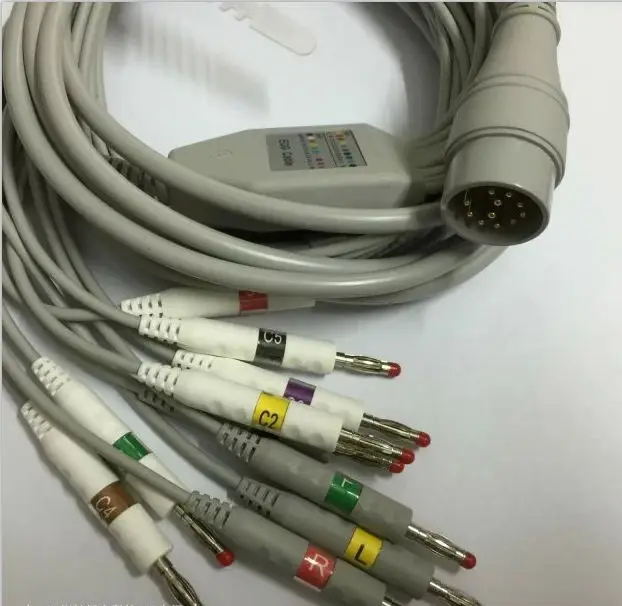Для Fukuda ME FX-031 кабель для ЭКГ цельный 10 выводов ECG и leadпровода IEC или AHA |