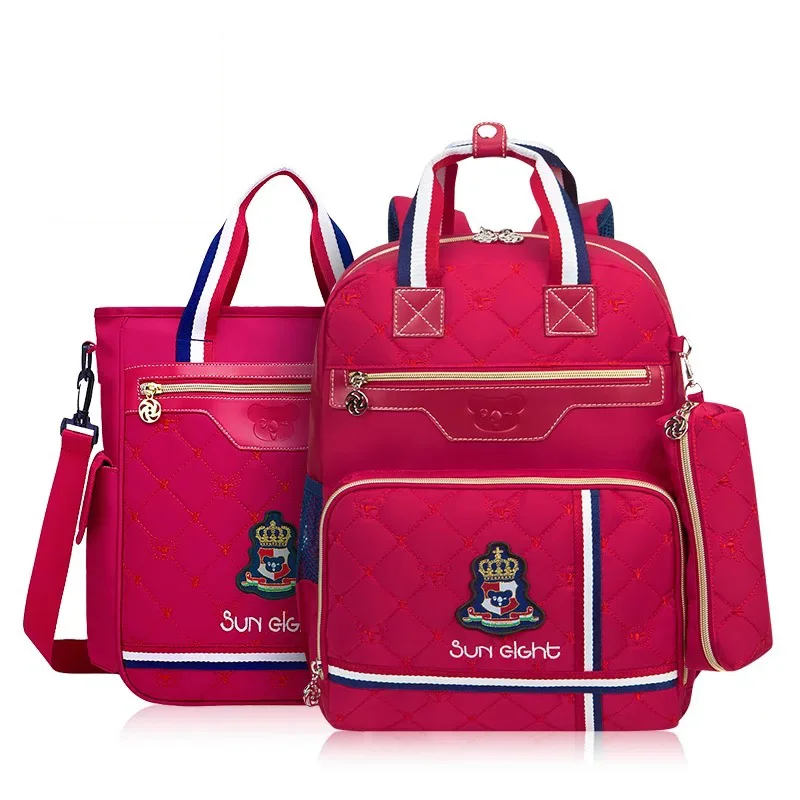 Солнечная восьмерка, ортопедическая школьная сумка для девочек, водонепроницаемый рюкзак для детей, школьная сумка для детей, школьные ранцы для мальчиков - Цвет: Red