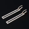 YFJEWE pendientes colgantes de lujo largos de moda Color dorado plateado rectángulo pendiente con diamante de imitación para mujer regalo de joyas de fiesta E550 ► Foto 3/6
