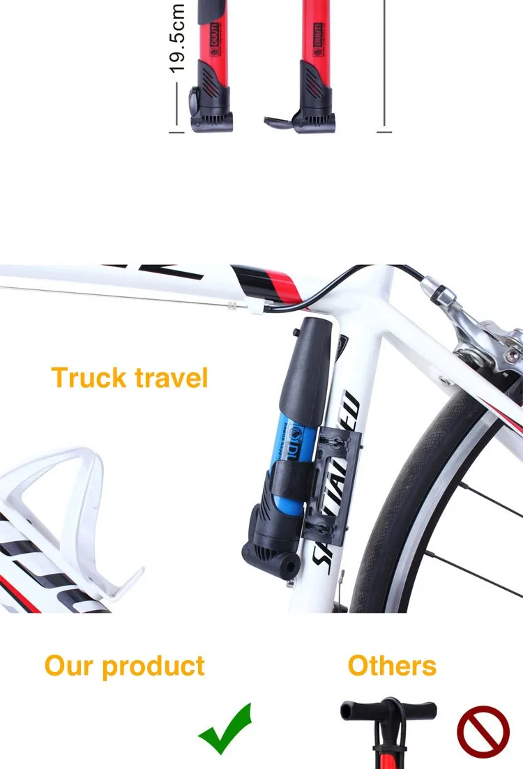 Брендовый насос для велосипеда, Мини Портативный высокопрочный пластиковый велосипедный воздушный насос, насос для велосипедных шин, супер светильник, аксессуары