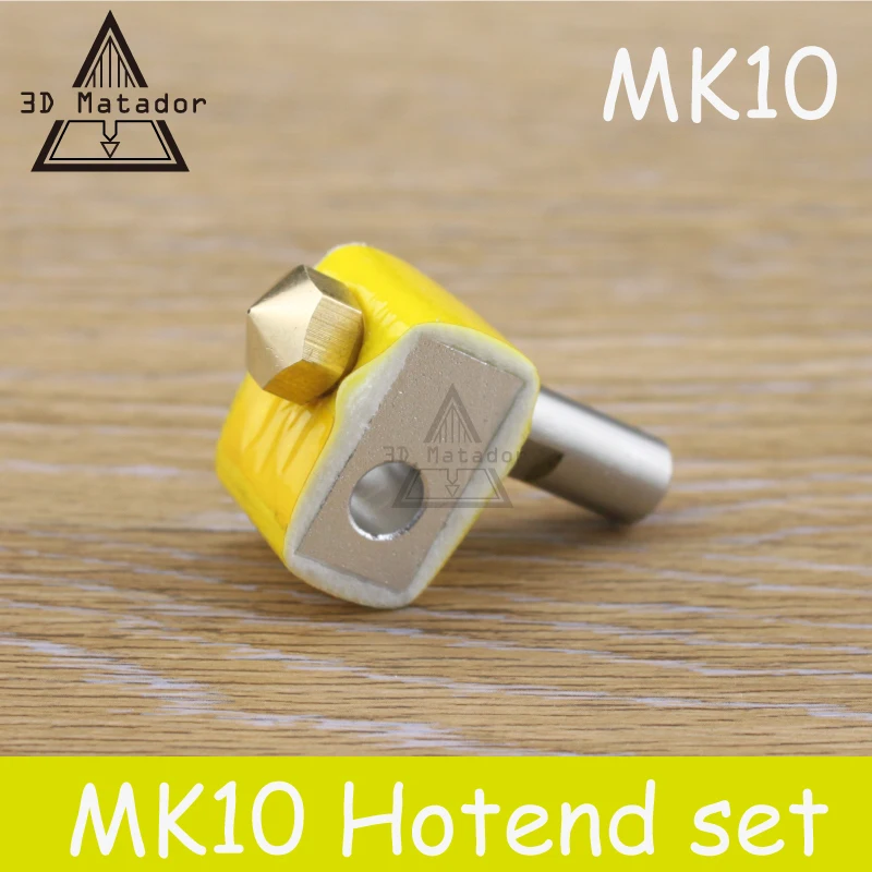 HOT SALE!1SET MK10 Extruder brass M7 Nozzle kit Aluminum Heating Block+MK10 Brass Nozzle+PTFE throat For MAKERBOT 2 3D Printer