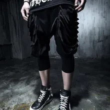 28-44! Для мужчин одежда; сезон лето; костюм для отверстие брюки Капри, гарем размер плюс мужской Для мужчин, повседневные штаны для мальчиков плюс размер певиц