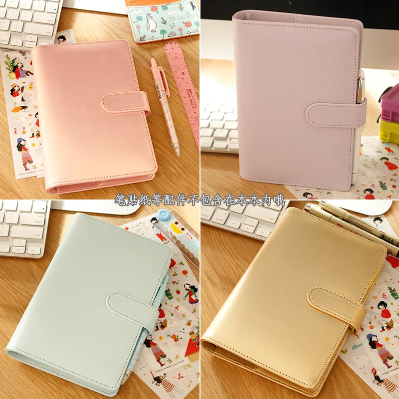 new macaron hollow leather spiral notebooks binder fine agenda planner organizer