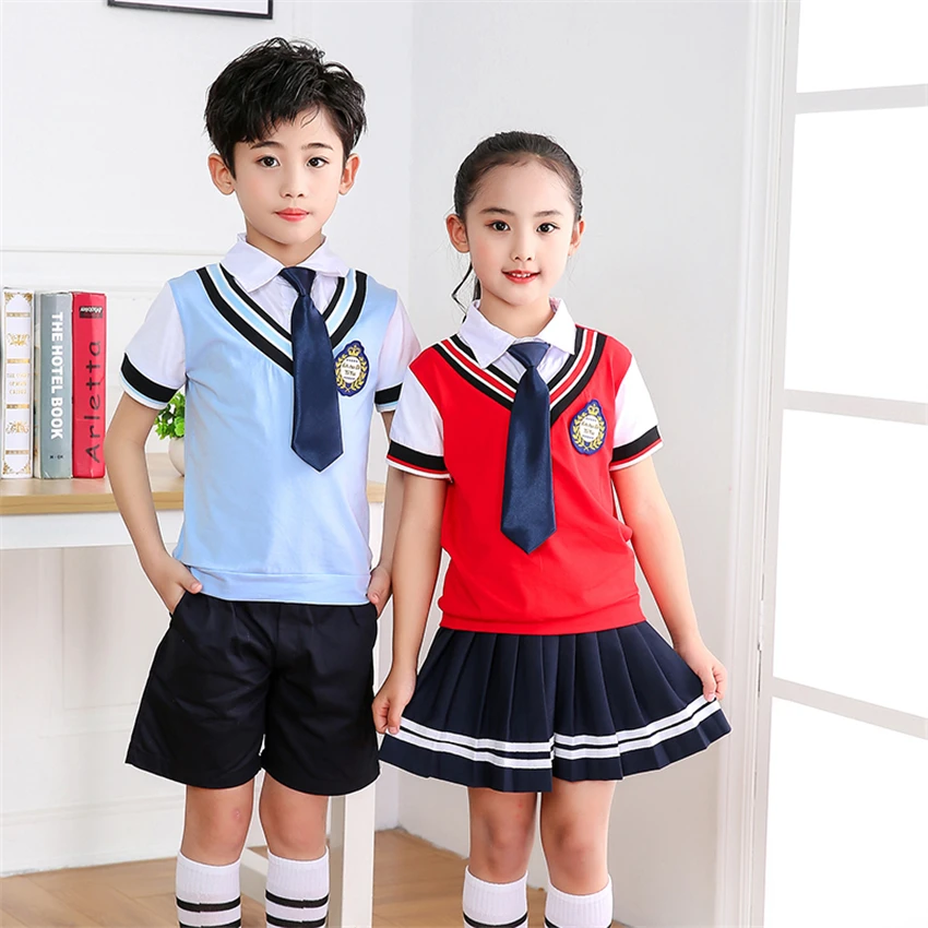 Детская школьная форма в японском стиле; юбка для школьниц; детский комплект одежды с короткими рукавами для выступлений на сцене