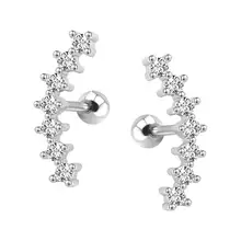 Women Fashion Jewelry Cute Ear Piercing AAA Zircon Earring Seven Stars Stud Earring