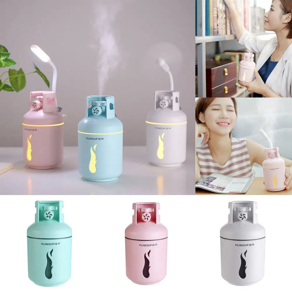 

4 in 1 Creative Mini Gas Tank Humidifier Cool Mist USB Humidifier Ultrasonic Aromatherapy Humidifier 300ML for Home Office Car