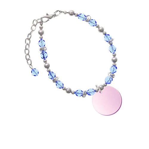 Acrylic 1 Disc Light Purple Imitation Pearl Light Blue Beaded Bracelet