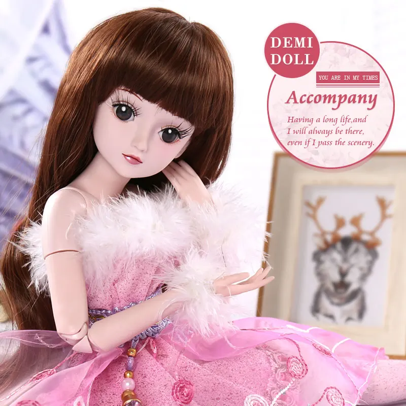 

BARBIE 1/3 BJD Doll Princess SD Dolls 19 Joint Body Party Dress Eyes Wig Makeup Dressup With Outfit Dress Toys for Children