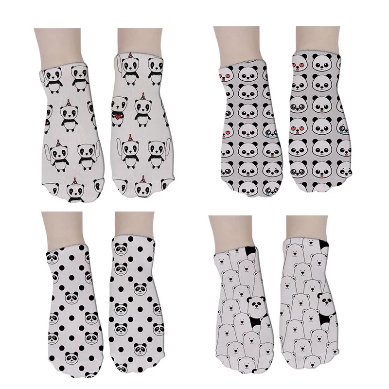 Harajuku/женские забавные белые эластичные носки Kawaii, носки для девочек, осенне-весенние короткие носки с милым котом и 3d принтом, 7S-ZWS33