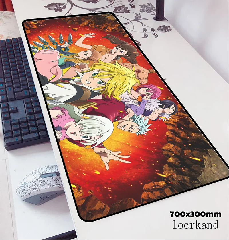 Nanatsu no taizai коврик для мыши, 70x30 см, игровой коврик для мыши, аниме, милый офисный коврик для ноутбука, Настольный коврик, xl, коврик для мыши, игры, pc gamer, коврики