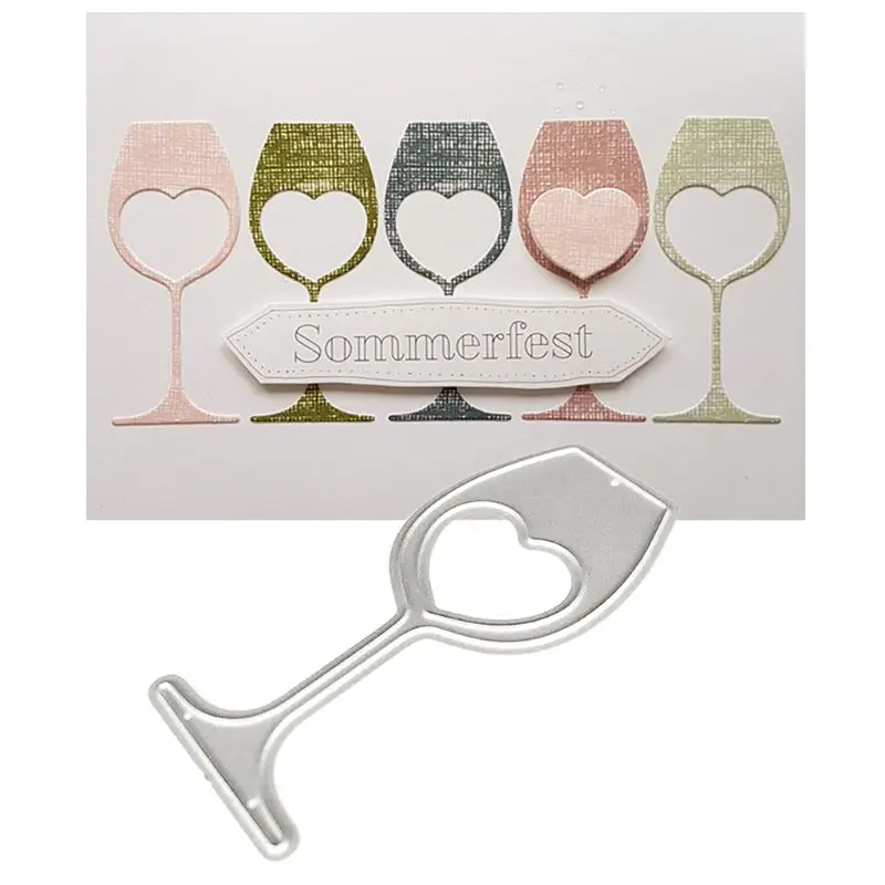 

Heart Wine Glass Metal Cutting Dies Stencil DIY Scrapbooking Album Stamp Paper Card Embossing Craft Decor JUL-8
