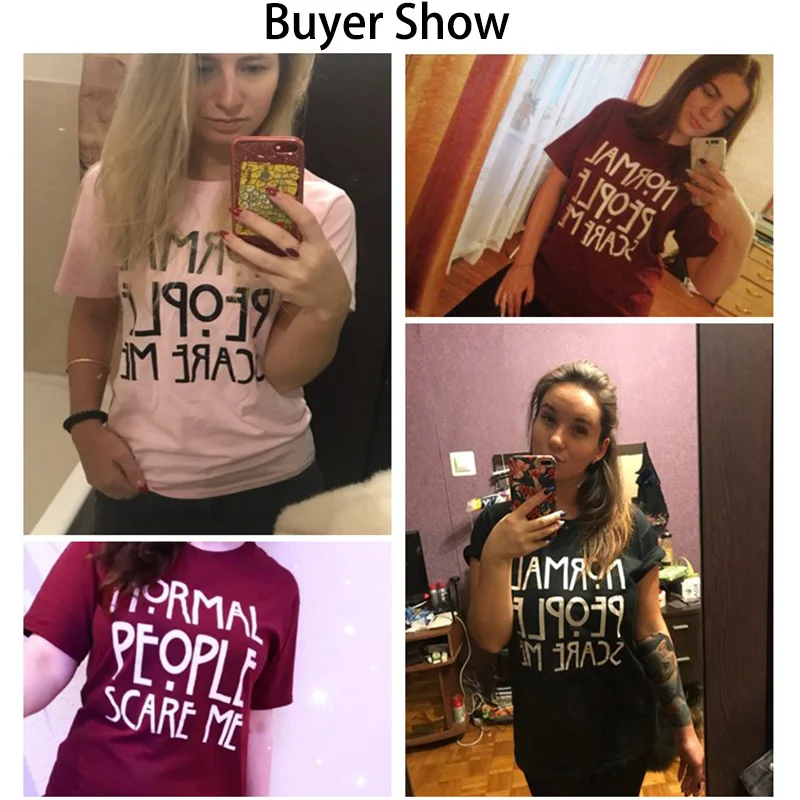 Women Maroon T-shirt Cotton Normal People Scare Me Printed Funny Tshirt Women Short Sleeve Summer Tumblr Tops Camisetas Mujer HTB1BbeuafLsK1Rjy0Fbq6xSEXXas - Women Maroon T-shirt Cotton Normal People Scare Me Printed Funny Tshirt Women Short Sleeve Summer Tumblr Tops Camisetas Mujer