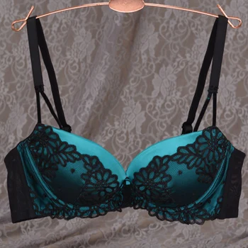 

fashion underwear thick 3/4 cup thin underside satin closing burst milk gather sexy bra