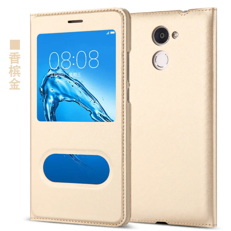 Huawei Y7 Prime чехол люкс PU кожаный чехол флип чехол для huawei Y 7 Премьер случае huawei Y7 премьер защита Телефона Случаях - Цвет: Золотой