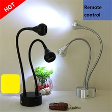 2 Вт/6 Вт подзарядка с двойной головкой дистанционная оконная лампа. 10-50 см Гибкая лампа для шоу трубки, шкаф беспроводной пульт дистанционного освещения батареи