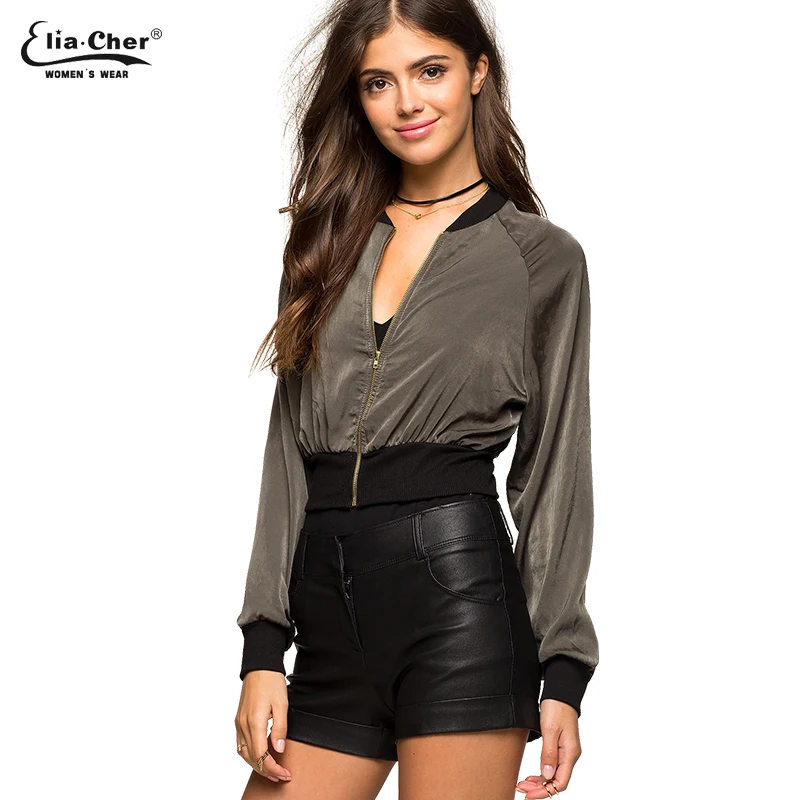 New Arrival Autumn Full Sleeve O Neck Satin Jackets Zipper Regular Fashion Women Clothing Midi