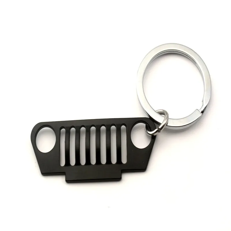 

10 pcs Stainless Steel Keychain Car Key Ring Wholesale For Jeep Wrangler Metal Chrome Key Chain Keyring Car Styling
