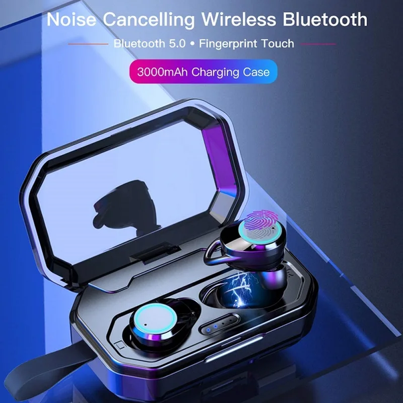 Беспроводные наушники TWS Super Bass Bluetooth 5 0 3D IPX6 беспроводные для улицы 3000 мА/ч внешний