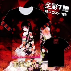 Hell Girl Jigoku Shoujo моды японского аниме Костюмы короткий рукав унисекс Повседневная футболка 2 стиля