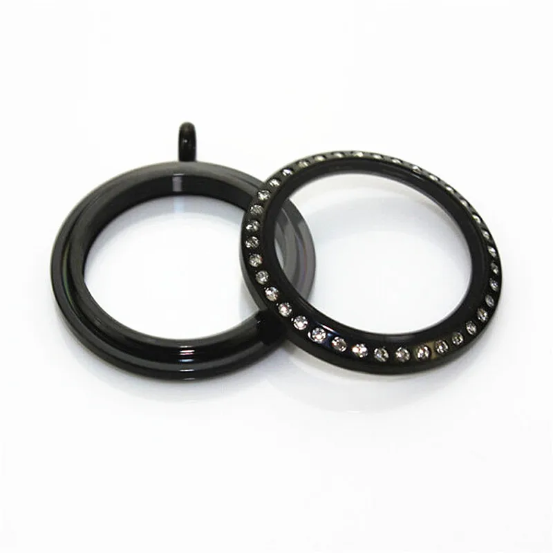 black glass locket