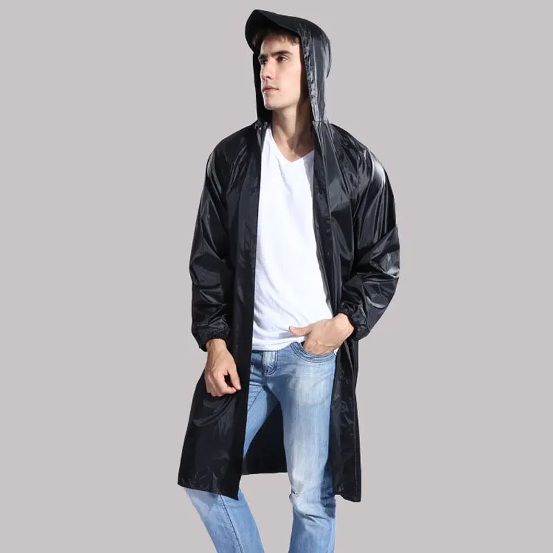 

Long Raincoat Men Rainwear Universal Poncho Waterproof Hiking Tour Hooded Rain Coat Outdoor Fishing PVC Jacket Clothes JJ471