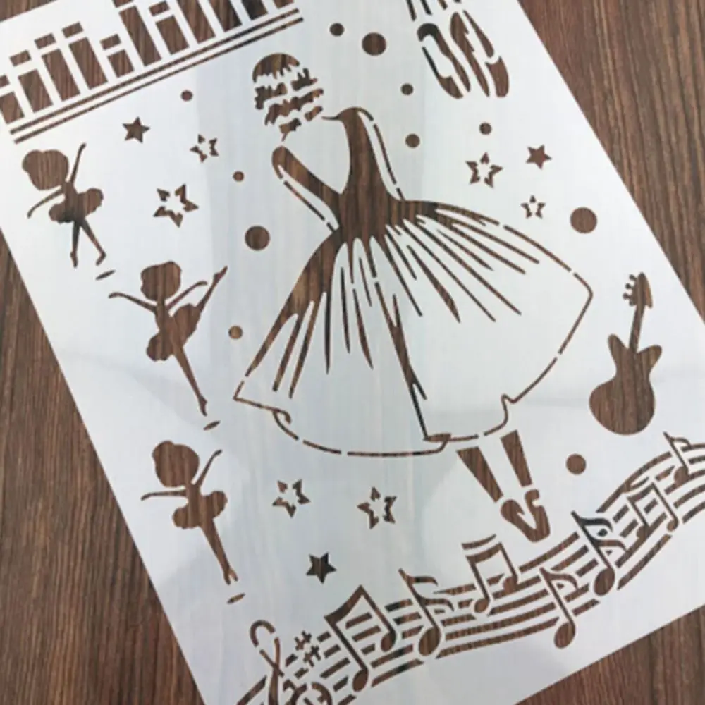 

Musical ballet girl Shaped Reusable Stencil Airbrush Painting Art DIY Home Decor Scrap booking Album Crafts free shipping