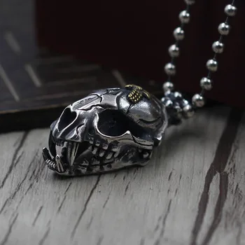 

Unique personality carved Vintage Silver Pendant keel Necklace Pendant 925 sterling silver jewelry to create all-match